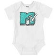 thumbnail image 1 of Cool Retro MTV Fluffy Fur Logo Romper Boys or Girls Infant Baby Brisco Brands NB, 1 of 6