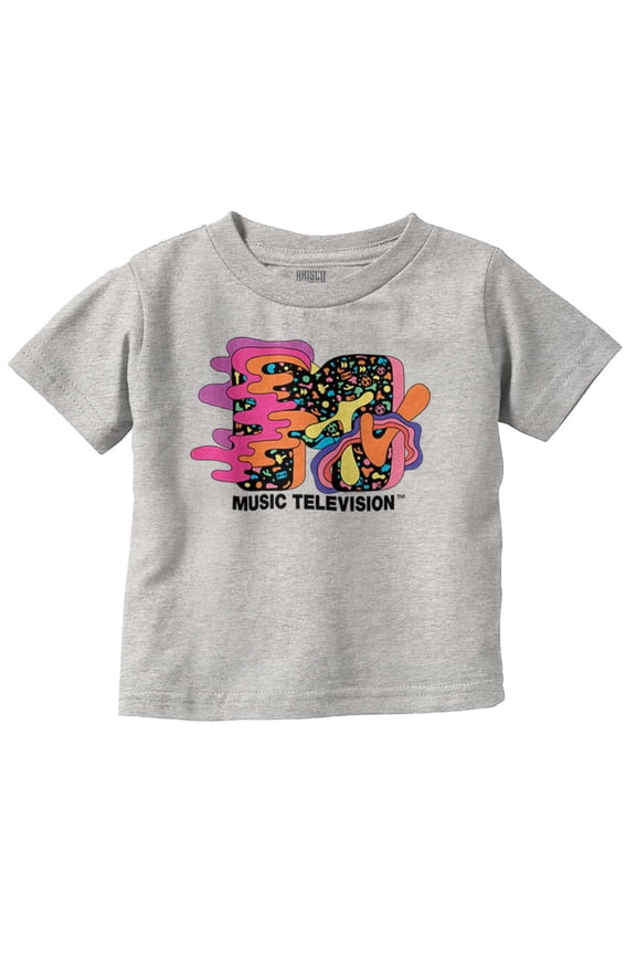 Cool Retro MTV Groovy Waves Logo Toddler Boy Girl T Shirt Infant Toddler Brisco Brands 24M