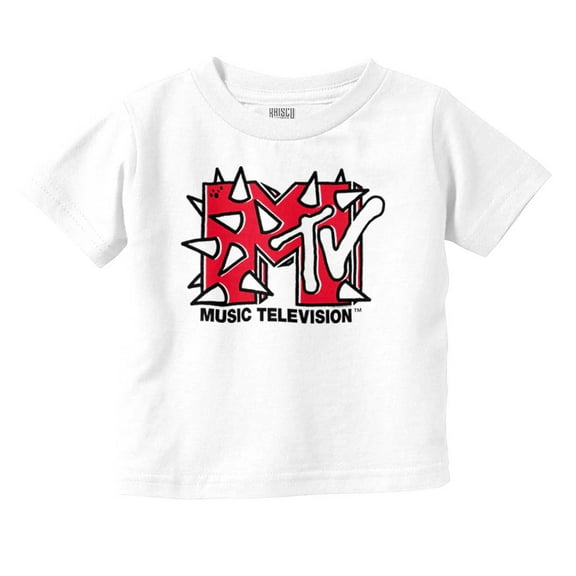 Cool Retro MTV Punk Spikes Logo Toddler Boy Girl T Shirt Infant Toddler Brisco Brands 6M