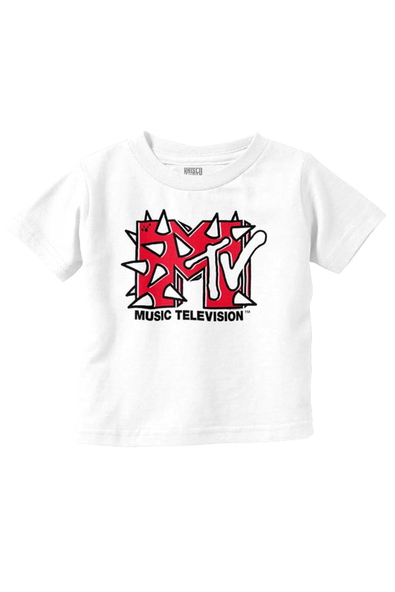 Cool Retro MTV Punk Spikes Logo Toddler Boy Girl T Shirt Infant Toddler Brisco Brands 6M