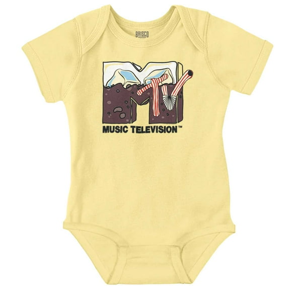 Cool Retro MTV Soda Pop Drink Logo Romper Boys or Girls Infant Baby Brisco Brands 24M