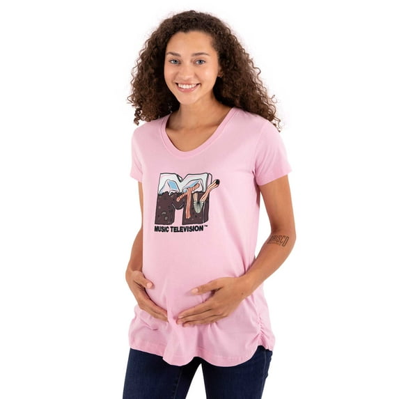 Cool Retro MTV Soda Pop Drink Logo Women's Maternity T Shirt Tee Brisco Brands S