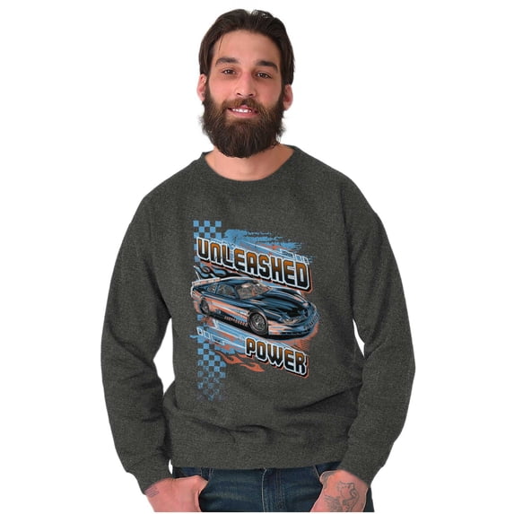 Cool Retro Unleashed Power Racecar Sweatshirt for Men or Women Brisco Brands 2X