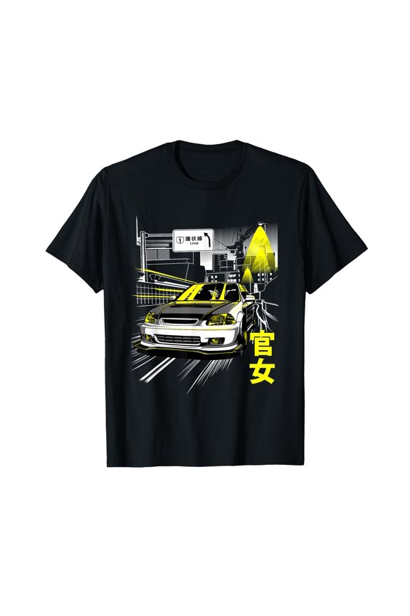 Cool Retro Vintage Japanese JDM Tokyo Japan Drift Race Car T-Shirt