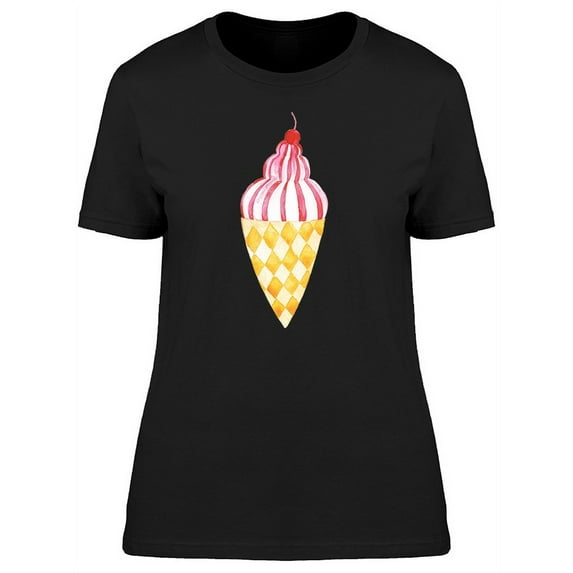 Cool Retro Watercolor Ice Cream T-Shirt Women -Image by Shutterstock, Female Large