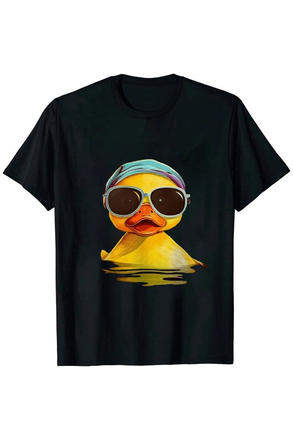 Cool Retro Yellow Duck in Sunglasses 70s 80s Funny Duck T-Shirt