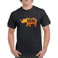 thumbnail image 1 of Cool Rhino Graphic Men Black T-Shirt, Male Medium, 1 of 4