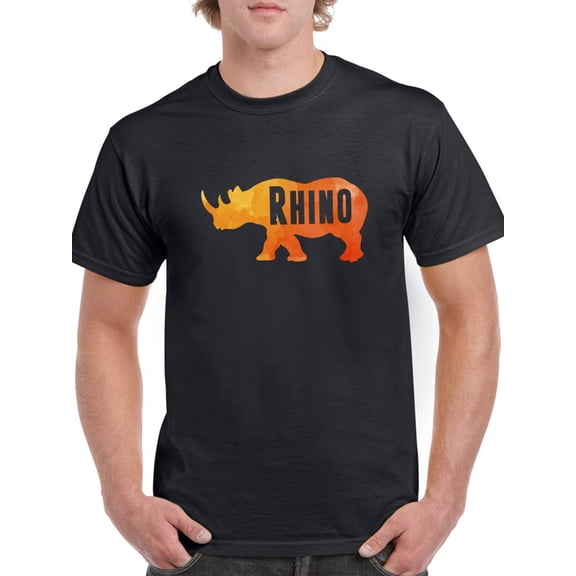 Cool Rhino Graphic Men Black T-Shirt, Male Medium