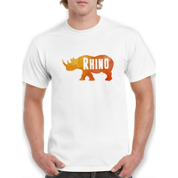 Cool Rhino Graphic Men White T-Shirt, Male Medium