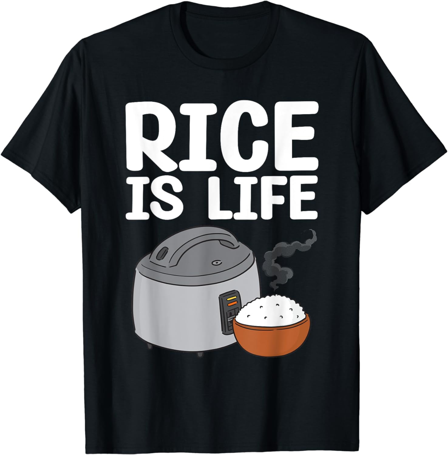 Cool Rice Design For Men Women White Food Cooker Rice Lover T-Shirt ...