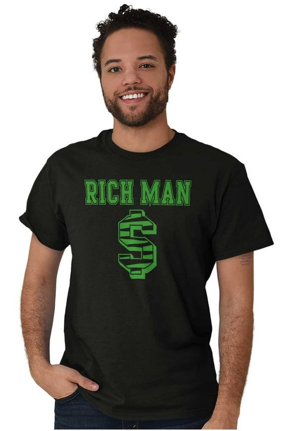Cool Rich Man Dollar Sign Money Men's Graphic T Shirt Tees Brisco Brands L