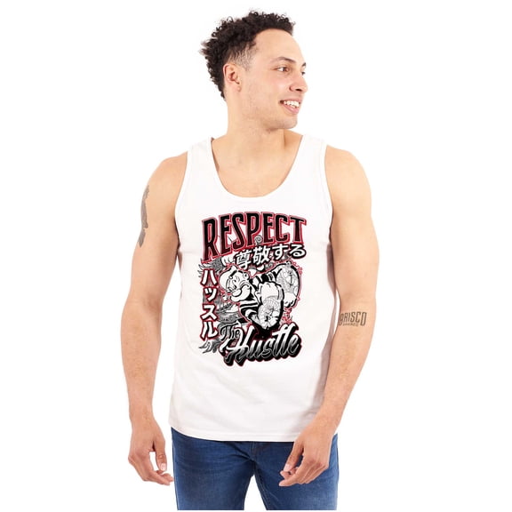Cool Rich Popeye Respect The Hustle Men Big & Tall Tank Top Brisco Brands 3X