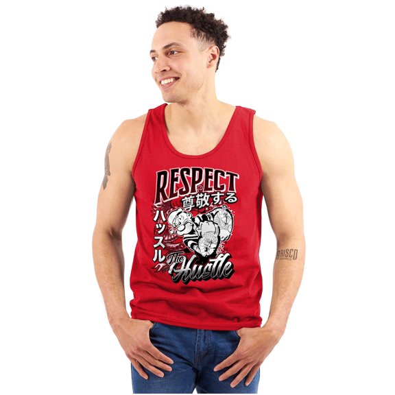 Cool Rich Popeye Respect The Hustle Men Big & Tall Tank Top Brisco Brands 3X