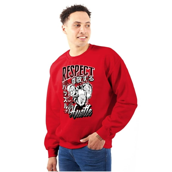 Cool Rich Popeye Respect The Hustle Men's Crewneck Sweatshirt Brisco Brands S