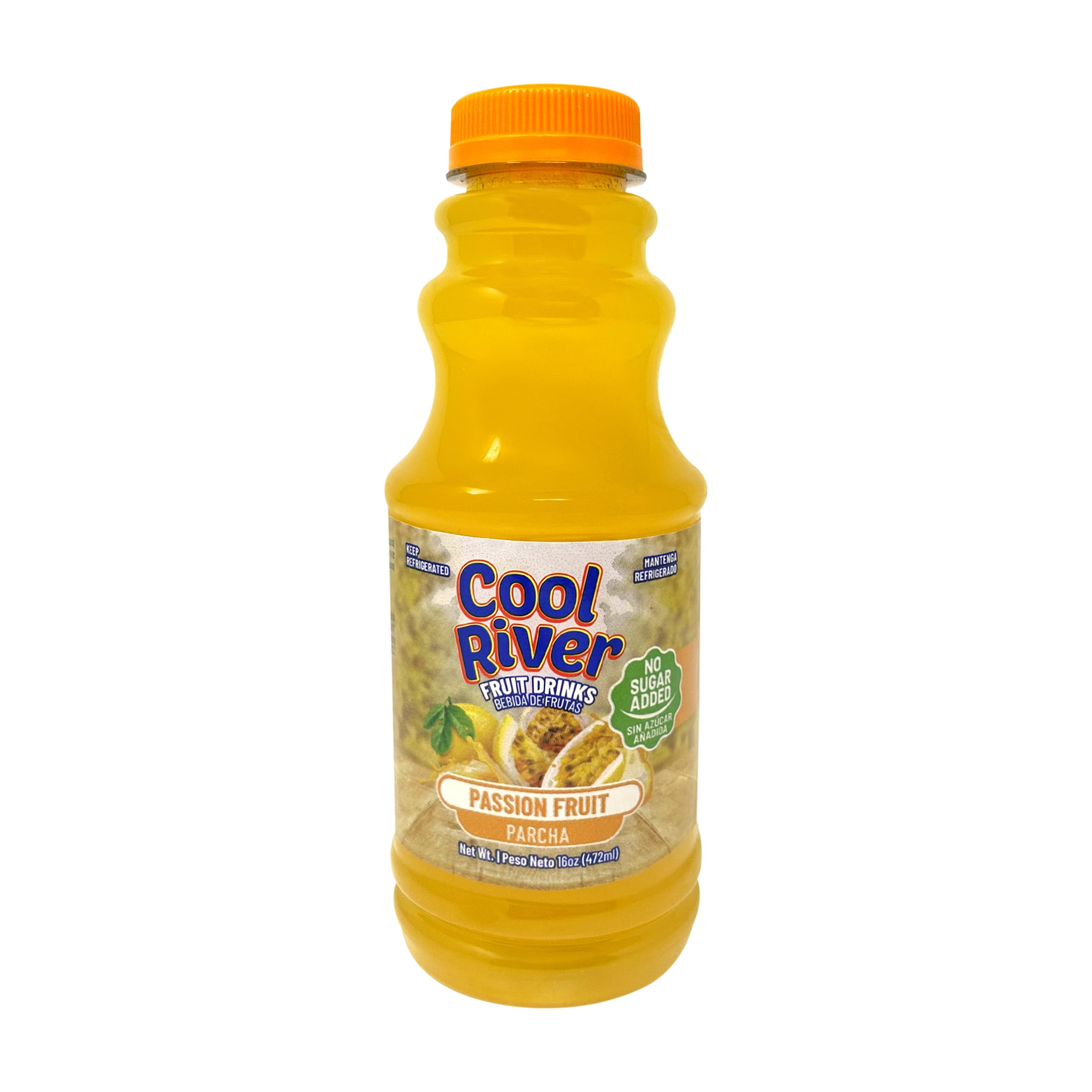 Cool River, No Sugar Added, Passion Fruit Juice, Refrigerated 16 fl oz Plastic Bottle
