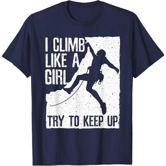 Cool Rock Climbing Design Climb Lovers Unisex T-Shirt for Men Women Kids Toddler,Navy Color,Size 4T