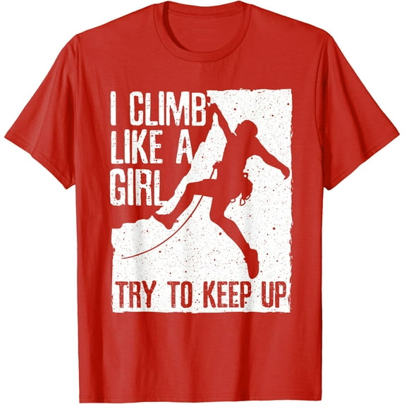 Cool Rock Climbing Design Climb Lovers Unisex T-Shirt for Men Women Kids Toddler,Red Color,Size YM