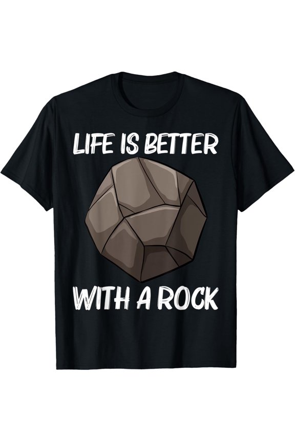 Cool Rock Design For Men Women Geologist Meteorite Lovers T-Shirt men and women can wear, black, white, gifts