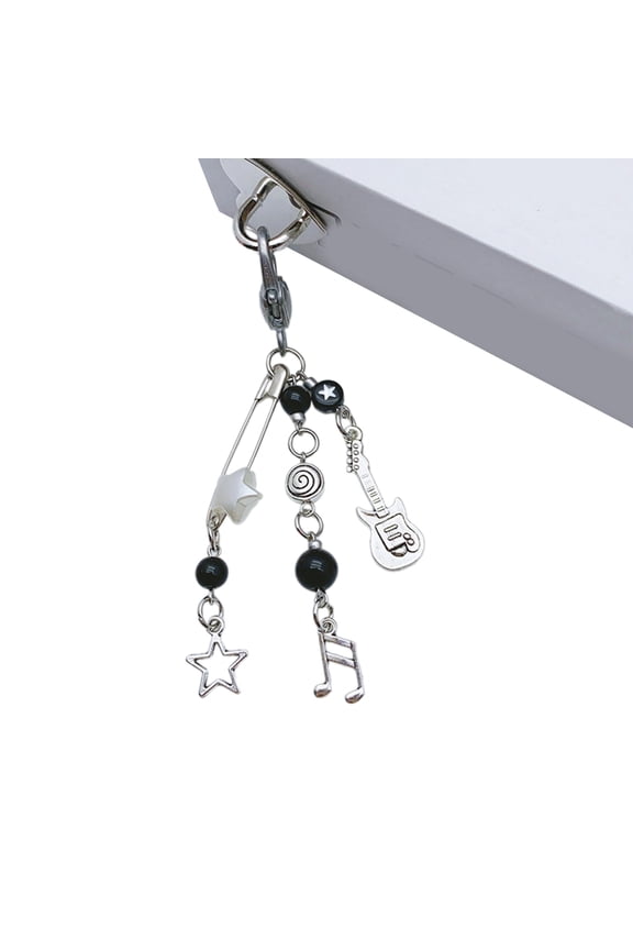 Cool Rock Style Guitar Bead Cellphone Strap Keyring Beads Phone Charm for Phone