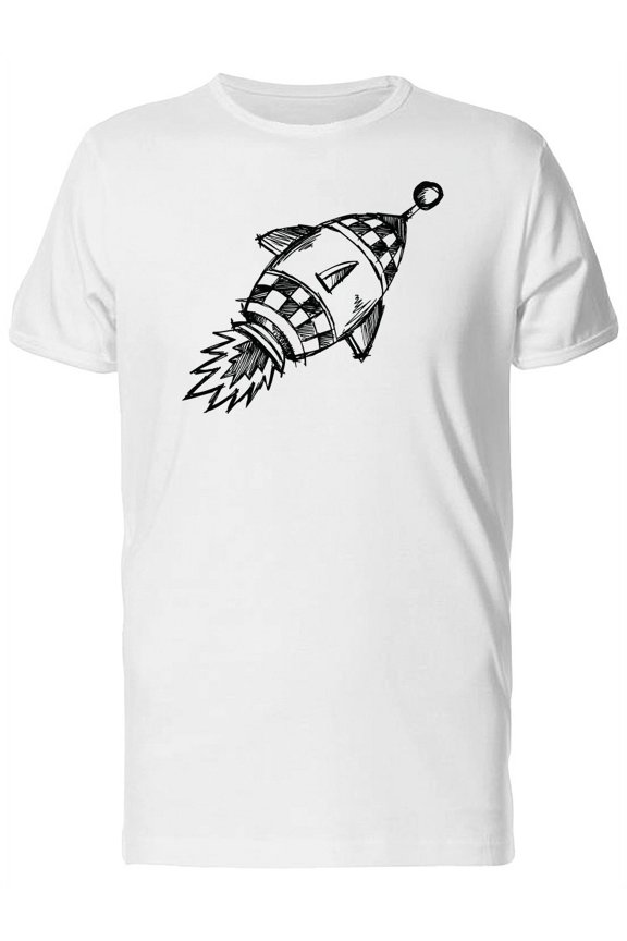 Cool Rocket Grunge Sketch Tee Men's -Image by Shutterstock
