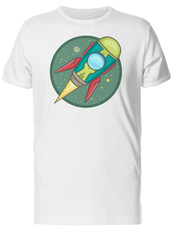 Cool Rocket Launch Into Space T-Shirt Men -Image by Shutterstock, Male XX-Large