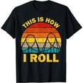 thumbnail image 1 of Cool Roller Coaster For Men Women Amusement Theme Park Retro T-Shirt Black Large, 1 of 4