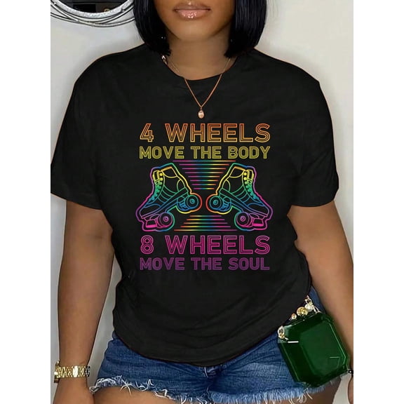 Cool Roller Skating Skate Girl 1970S Retro T-Shirt