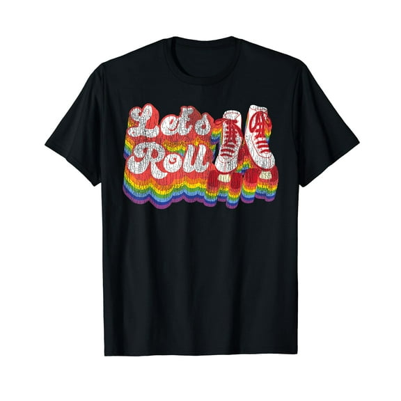 Cool Roller Skating Skate Girl 1970S Retro T-Shirt