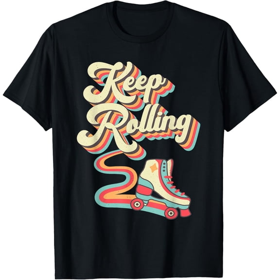 Cool Roller Skating Skate Girl 1970S Retro T-Shirt