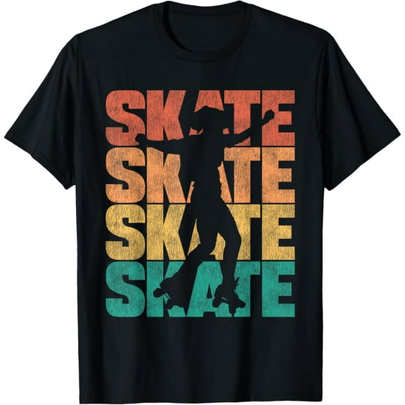 Cool Roller Skating Skate Girl 1970S Retro Vintage T-Shirt