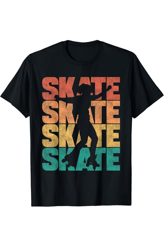 Cool Roller Skating Skate Girl 1970S Retro Vintage T-Shirt