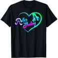 thumbnail image 1 of Cool Roller Skating Skate Girl Heart Watercolor T-Shirt, 1 of 4