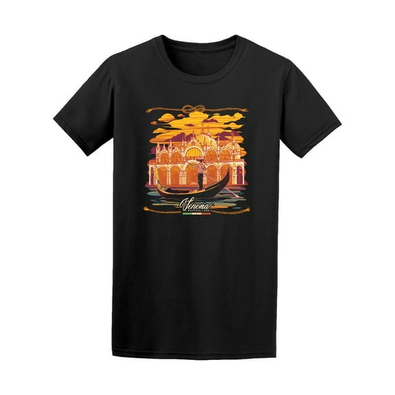 Cool Romantic Venice Night T-Shirt Men -Image by Shutterstock, Male Small