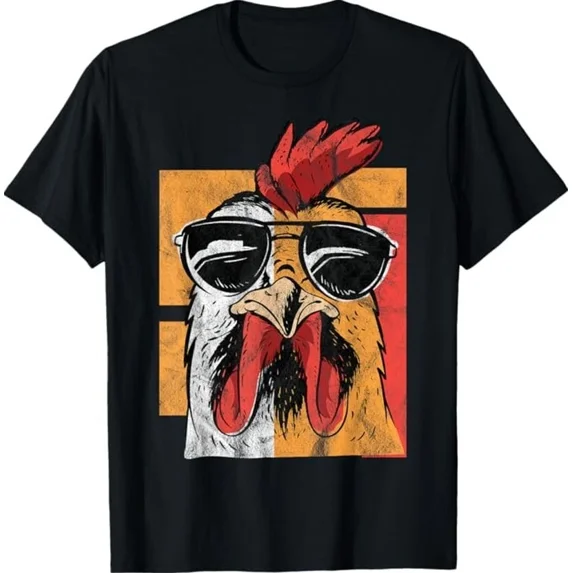 Cool Rooster Wearing Sunglasses Retro Vintage Chicken Tee Unisex T-Shirt