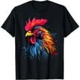 thumbnail image 1 of Cool Rooster on colorful painted Rooster T-Shirt, 1 of 5