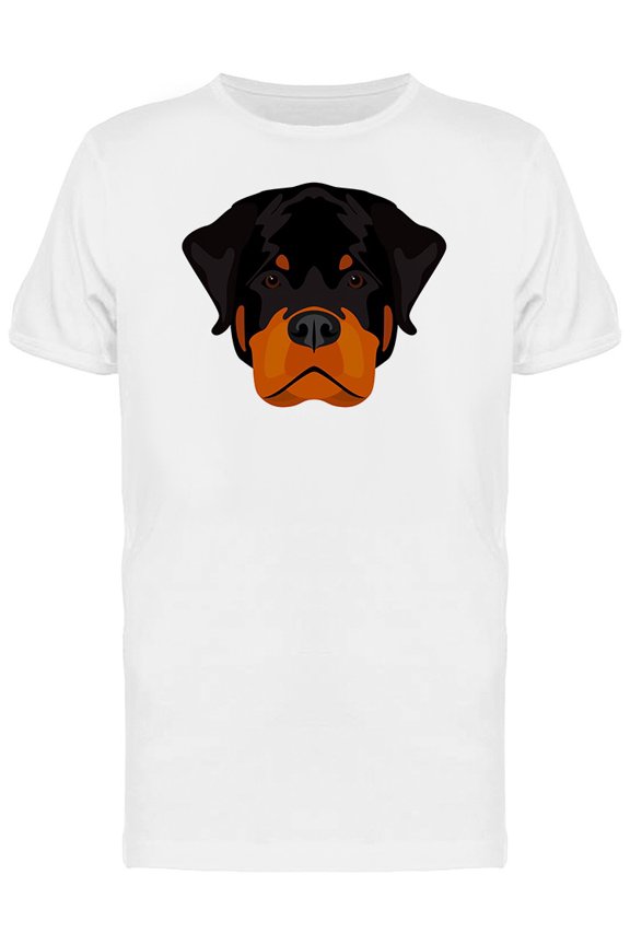 Cool Rottweiler Dog Head Cartoon T-Shirt Men -Image by Shutterstock, Male Medium
