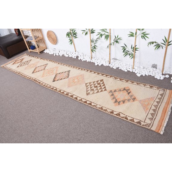 Cool Rug, 2.4x12.1 ft Runner Rugs, Vintage Rug, Bedroom Rugs, Turkish Rug