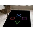 thumbnail image 1 of Cool Rug, Outdoor Rug, Modern Rug, Pattern Rug, Game Room Decor Rug, Game Consele Rug, Modern Rug, Living Room Rug, Hallway Rugs, Black Rug, 2'x3' - 60x90 cm, 1 of 7