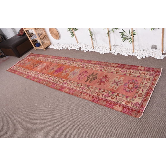 Cool Rug, Turkish Rug, 2.8x11.6 ft Runner Rug, Oriental Rug, Vintage Rug