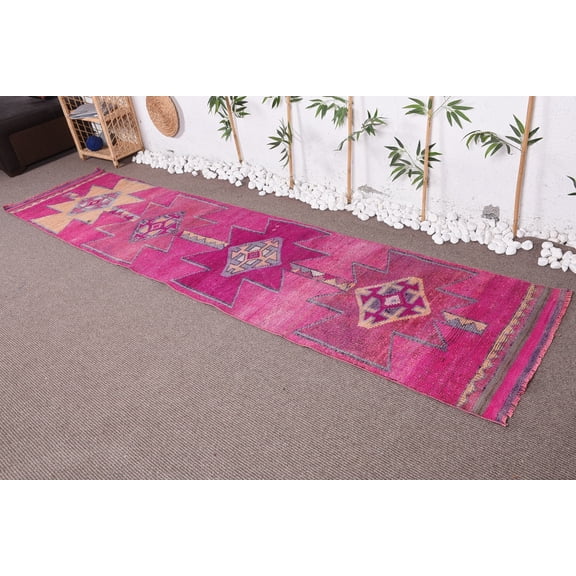 Cool Rug, Turkish Rug, Colorful Rug, 2.5x11 ft Runner Rugs, Vintage Rugs