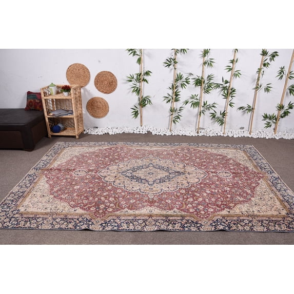 Cool Rug, Turkish Rug, Dorm Rug, Vintage Rugs, 6x9.7 ft Large Rug, Oriental Rug