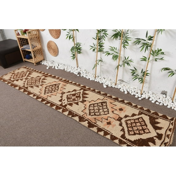 Cool Rug, Vintage Rugs, Turkish Rug, Oushak Rug, 2.3x11.5 ft Runner Rug
