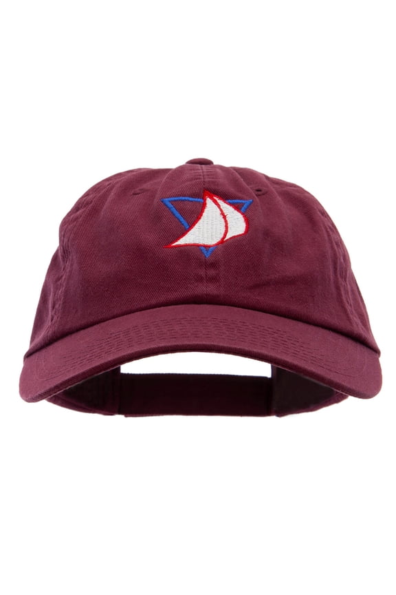 Cool Sailing Embroidered Low Profile Dyed Cotton Twill Cap - Wine OSFM