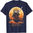 thumbnail image 1 of Cool Samurai Otter Lover Softstyle Unisex T-Shirt,Navy Color,Size YM, 1 of 5