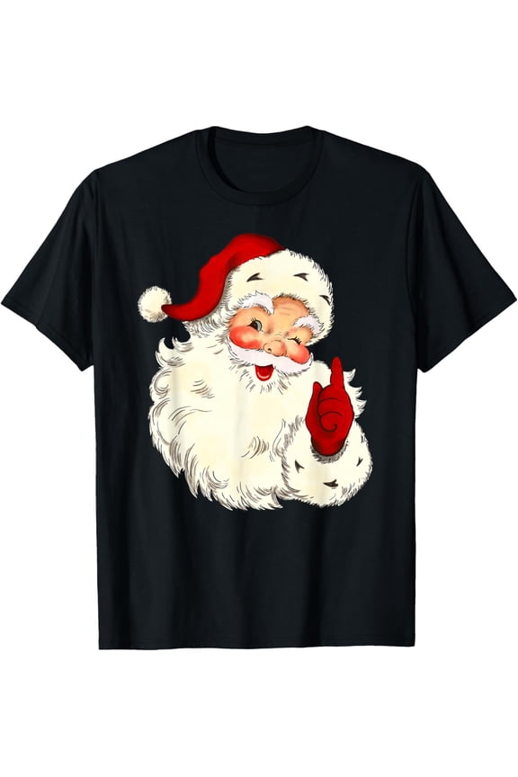 Cool Santa Claus Face Vintage Family Christmas Men Women T-Shirt- American fashion hot selling casual retro high quality 100% cotton T-shirt 1 piece