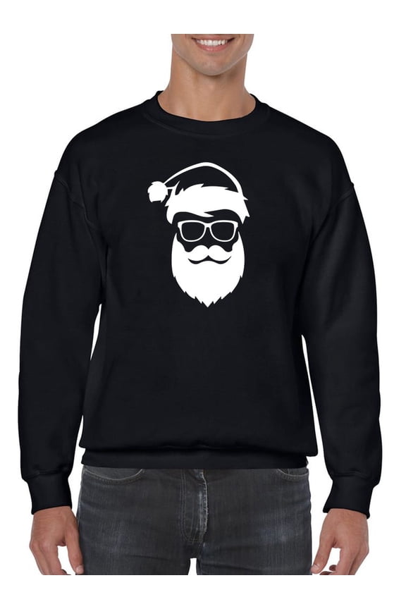 Cool Santa With Glasses Men Sweatshirt, Male x-Large