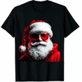 thumbnail image 1 of Cool Santa With Sunglasses Black Short Sleeve Christmas T-Shirt for Men and Women, 1 of 4