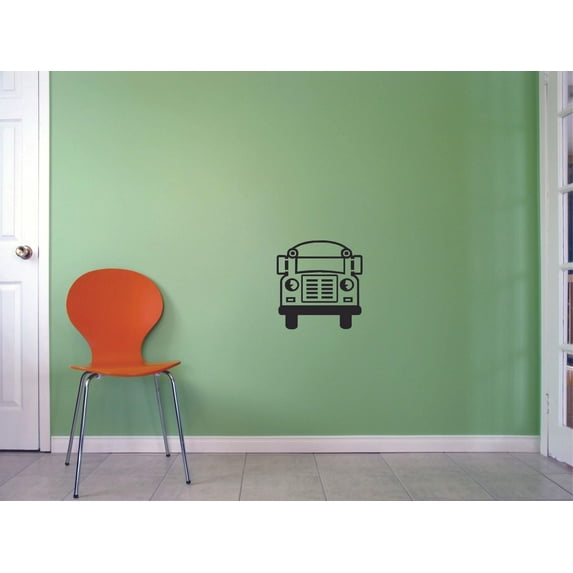 Cool School Bus Home Wall Decal | 20" x 20" Colorful Vinyl Adhesive DIY Mural Art for Kids Bedroom Living Room Decor Decoration Sticker