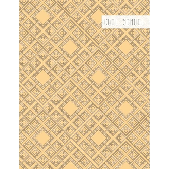 Cool School: Large College Ruled Notebook for Homework School or Work Buttery Yellow with Classy Diamond Pattern (Paperback)