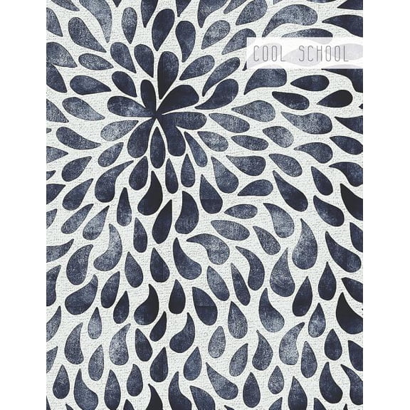 Cool School: Large College Ruled Notebook for Homework School or Work Symmetrical Raindrop Swirl (Paperback)